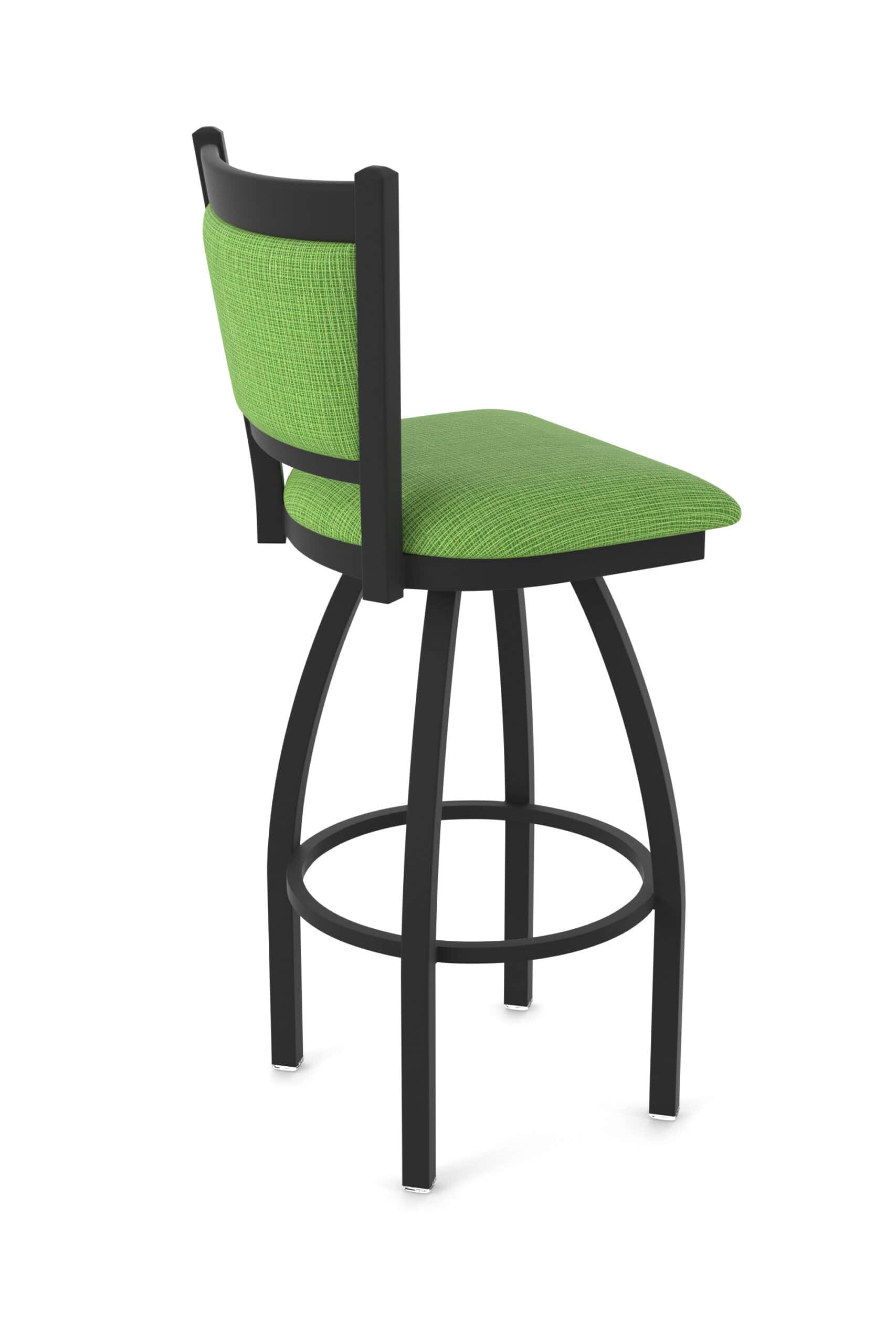36-Inch Steel Swivel Bar Stool with Black Wrinkle Finish, Graph Parrot 2.5-Inch Cushion Seat, Padded Back, and Single-Ring Base 10 36-Inch Steel Swivel Bar Stool with Black Wrinkle Finish, Graph Parrot 2.5-Inch Cushion Seat, Padded Back, and Single-Ring Base