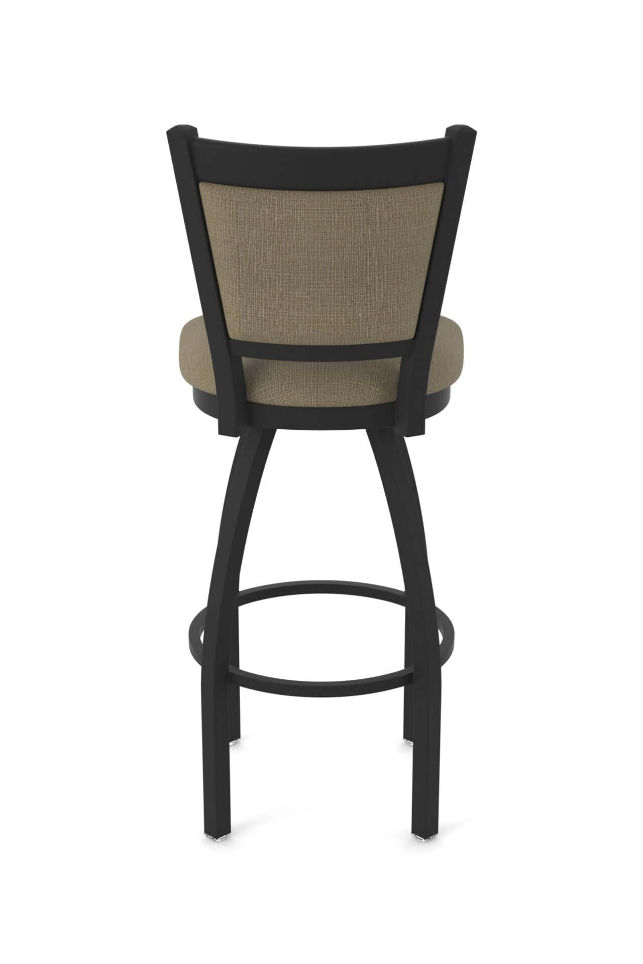 36-Inch Steel Swivel Bar Stool with Black Wrinkle Finish, Graph Cork 2.5-Inch Cushion Seat, Padded Back, and Single-Ring Base 6 36-Inch Steel Swivel Bar Stool with Black Wrinkle Finish, Graph Cork 2.5-Inch Cushion Seat, Padded Back, and Single-Ring Base - Image 6