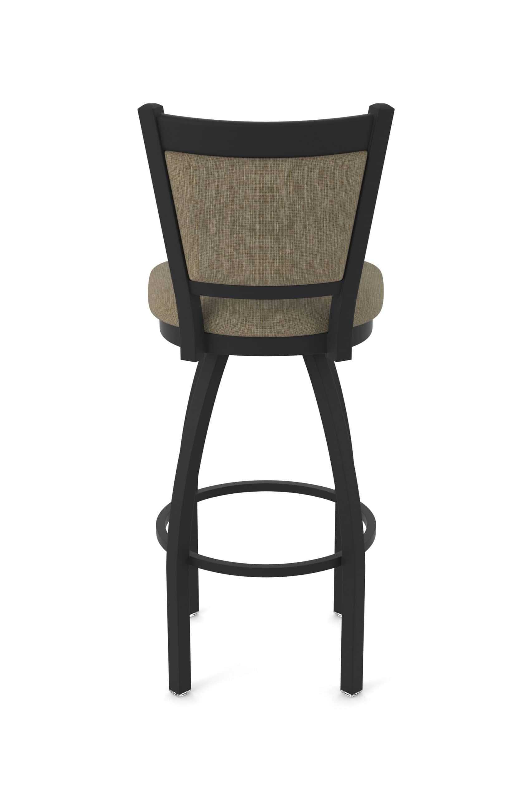 36-Inch Steel Swivel Bar Stool with Black Wrinkle Finish, Graph Cork 2.5-Inch Cushion Seat, Padded Back, and Single-Ring Base 14 36-Inch Steel Swivel Bar Stool with Black Wrinkle Finish, Graph Cork 2.5-Inch Cushion Seat, Padded Back, and Single-Ring Base