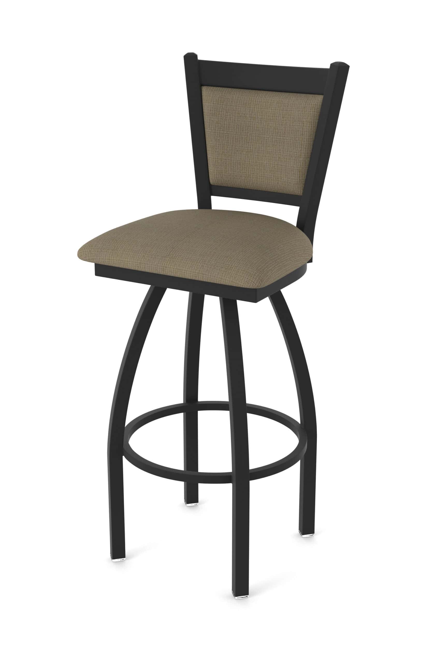 36-Inch Steel Swivel Bar Stool with Black Wrinkle Finish, Graph Cork 2.5-Inch Cushion Seat, Padded Back, and Single-Ring Base 9 36-Inch Steel Swivel Bar Stool with Black Wrinkle Finish, Graph Cork 2.5-Inch Cushion Seat, Padded Back, and Single-Ring Base