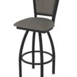 30-Inch Steel Swivel Bar Stool with Black Wrinkle Finish, Graph Chalice 2.5-Inch Cushion Seat, Padded Back, and Single-Ring Base 9 30-Inch Steel Swivel Bar Stool with Black Wrinkle Finish, Graph Chalice 2.5-Inch Cushion Seat, Padded Back, and Single-Ring Base
