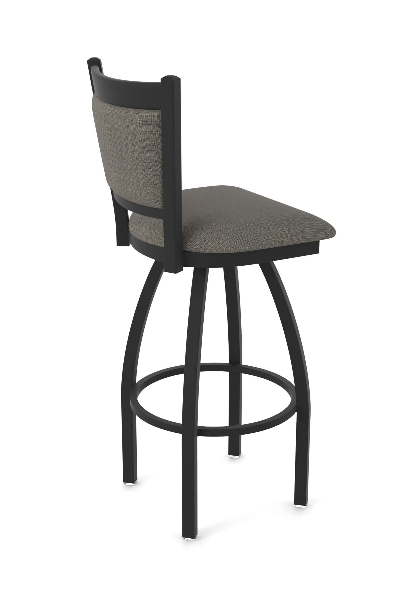 36-Inch Steel Swivel Bar Stool with Black Wrinkle Finish, Graph Chalice 2.5-Inch Cushion Seat, Padded Back, and Single-Ring Base 10 36-Inch Steel Swivel Bar Stool with Black Wrinkle Finish, Graph Chalice 2.5-Inch Cushion Seat, Padded Back, and Single-Ring Base