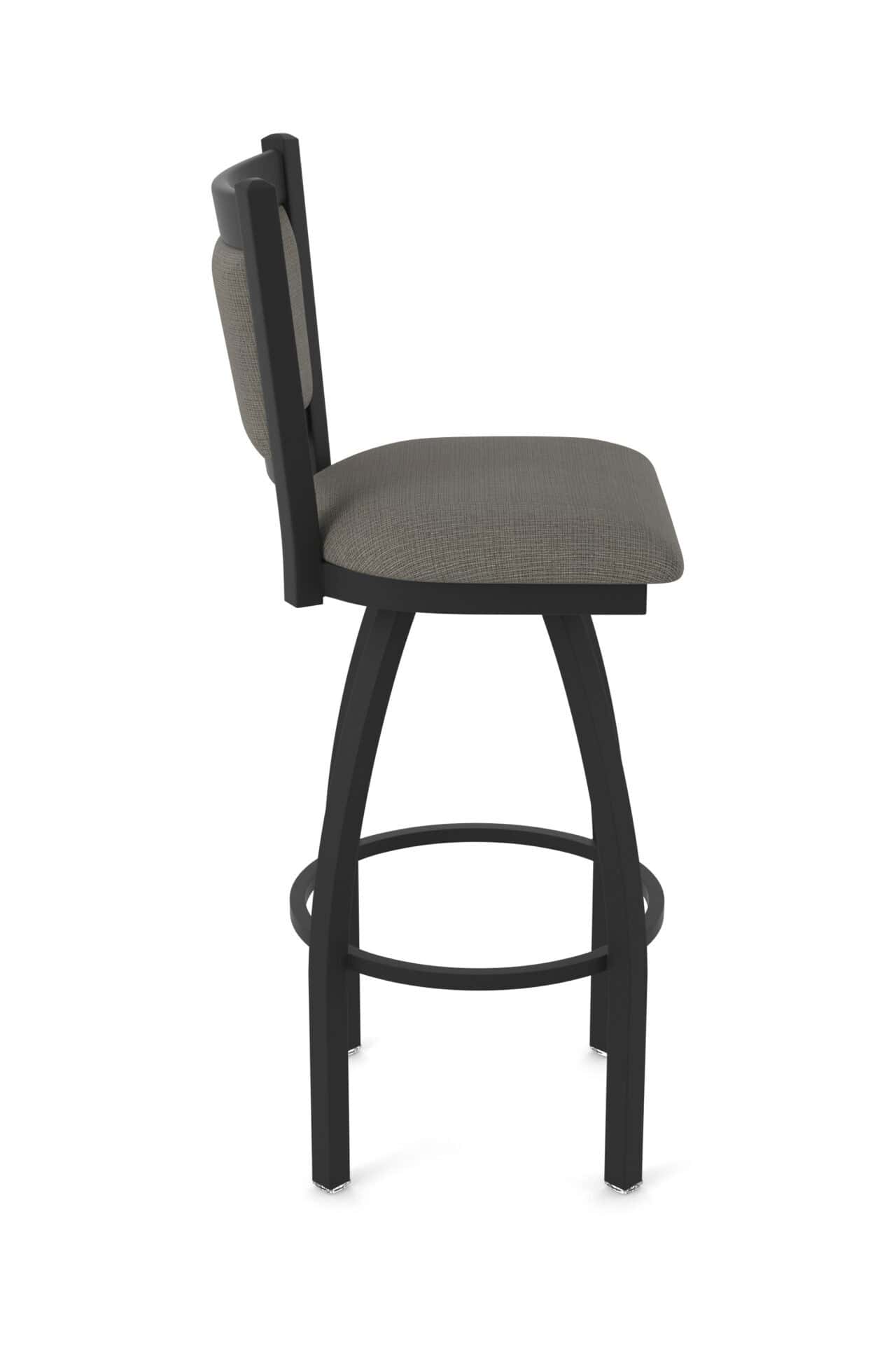 36-Inch Steel Swivel Bar Stool with Black Wrinkle Finish, Graph Chalice 2.5-Inch Cushion Seat, Padded Back, and Single-Ring Base 4 36-Inch Steel Swivel Bar Stool with Black Wrinkle Finish, Graph Chalice 2.5-Inch Cushion Seat, Padded Back, and Single-Ring Base - Image 4