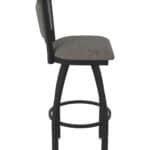 30-Inch Steel Swivel Bar Stool with Black Wrinkle Finish, Graph Chalice 2.5-Inch Cushion Seat, Padded Back, and Single-Ring Base 12 30-Inch Steel Swivel Bar Stool with Black Wrinkle Finish, Graph Chalice 2.5-Inch Cushion Seat, Padded Back, and Single-Ring Base