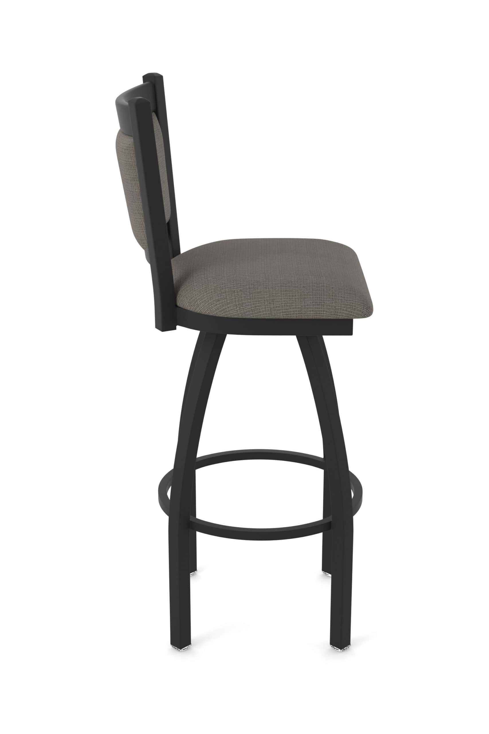 36-Inch Steel Swivel Bar Stool with Black Wrinkle Finish, Graph Chalice 2.5-Inch Cushion Seat, Padded Back, and Single-Ring Base 12 36-Inch Steel Swivel Bar Stool with Black Wrinkle Finish, Graph Chalice 2.5-Inch Cushion Seat, Padded Back, and Single-Ring Base