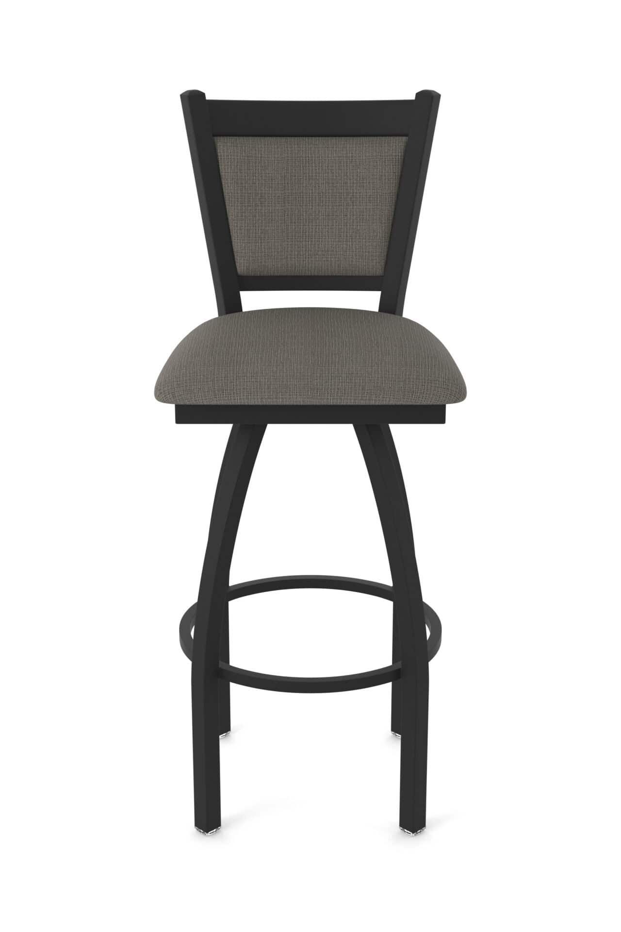36-Inch Steel Swivel Bar Stool with Black Wrinkle Finish, Graph Chalice 2.5-Inch Cushion Seat, Padded Back, and Single-Ring Base 5 36-Inch Steel Swivel Bar Stool with Black Wrinkle Finish, Graph Chalice 2.5-Inch Cushion Seat, Padded Back, and Single-Ring Base - Image 5
