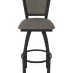 30-Inch Steel Swivel Bar Stool with Black Wrinkle Finish, Graph Chalice 2.5-Inch Cushion Seat, Padded Back, and Single-Ring Base 13 30-Inch Steel Swivel Bar Stool with Black Wrinkle Finish, Graph Chalice 2.5-Inch Cushion Seat, Padded Back, and Single-Ring Base