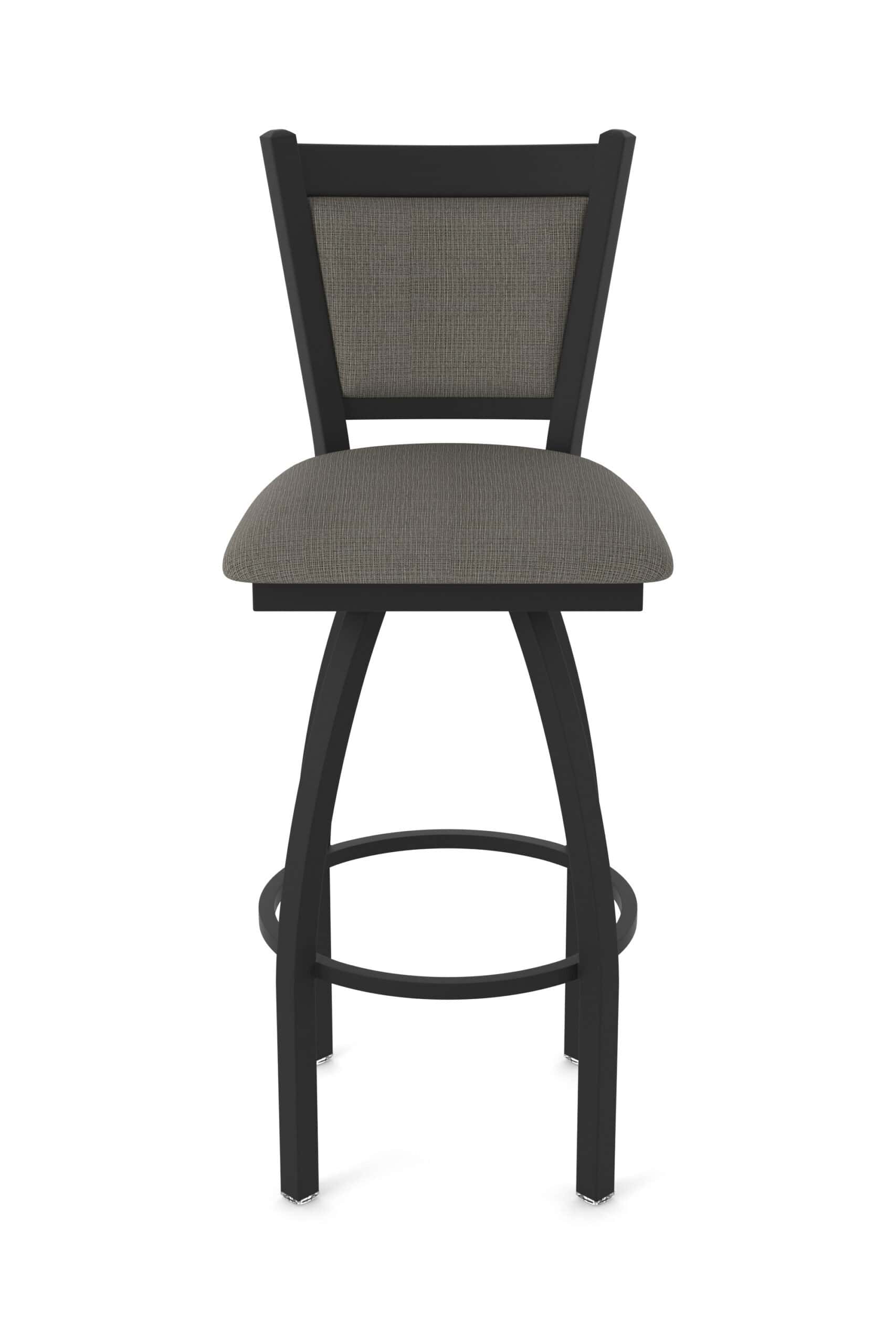 36-Inch Steel Swivel Bar Stool with Black Wrinkle Finish, Graph Chalice 2.5-Inch Cushion Seat, Padded Back, and Single-Ring Base 13 36-Inch Steel Swivel Bar Stool with Black Wrinkle Finish, Graph Chalice 2.5-Inch Cushion Seat, Padded Back, and Single-Ring Base