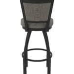 30-Inch Steel Swivel Bar Stool with Black Wrinkle Finish, Graph Chalice 2.5-Inch Cushion Seat, Padded Back, and Single-Ring Base 14 30-Inch Steel Swivel Bar Stool with Black Wrinkle Finish, Graph Chalice 2.5-Inch Cushion Seat, Padded Back, and Single-Ring Base