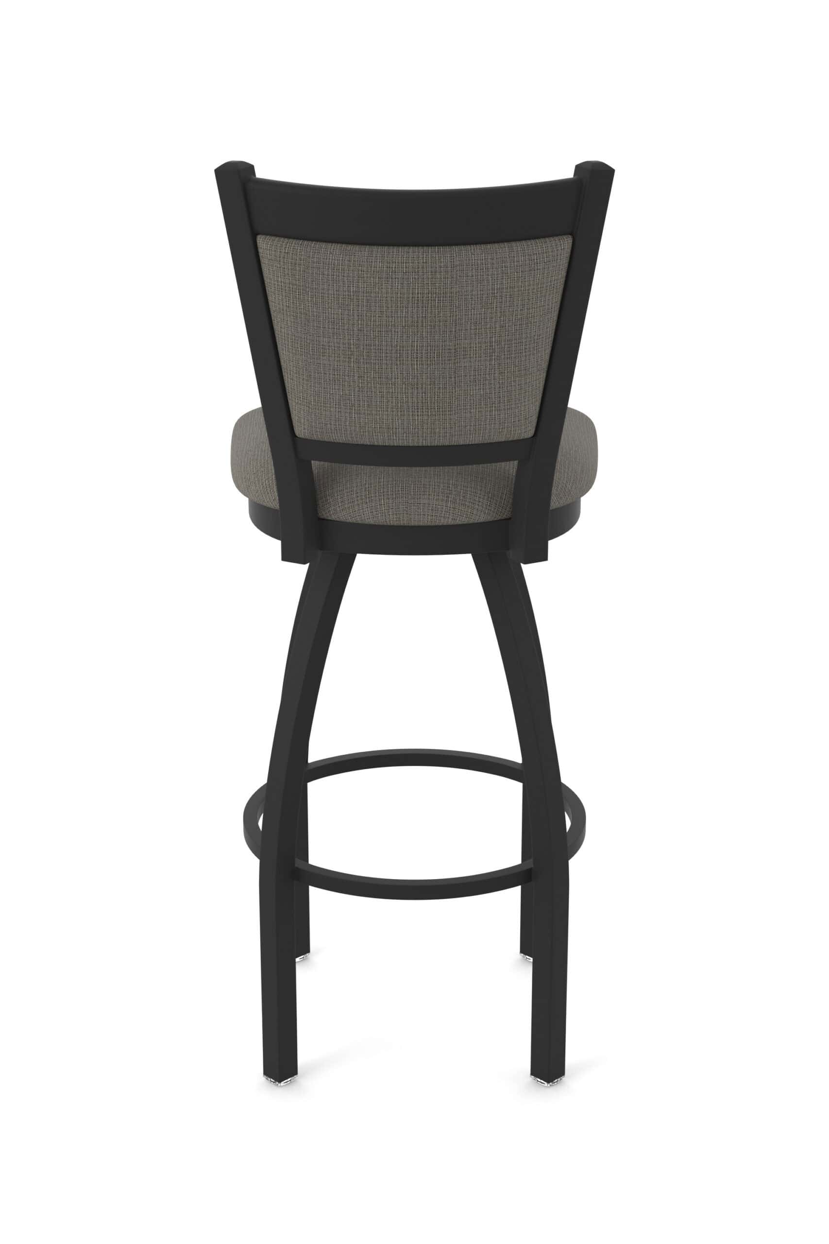 36-Inch Steel Swivel Bar Stool with Black Wrinkle Finish, Graph Chalice 2.5-Inch Cushion Seat, Padded Back, and Single-Ring Base 14 36-Inch Steel Swivel Bar Stool with Black Wrinkle Finish, Graph Chalice 2.5-Inch Cushion Seat, Padded Back, and Single-Ring Base