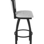 36-Inch Steel Swivel Bar Stool with Black Wrinkle Finish, Graph Alpine 2.5-Inch Cushion Seat, Padded Back, and Single-Ring Base