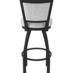 36-Inch Steel Swivel Bar Stool with Black Wrinkle Finish, Graph Alpine 2.5-Inch Cushion Seat, Padded Back, and Single-Ring Base