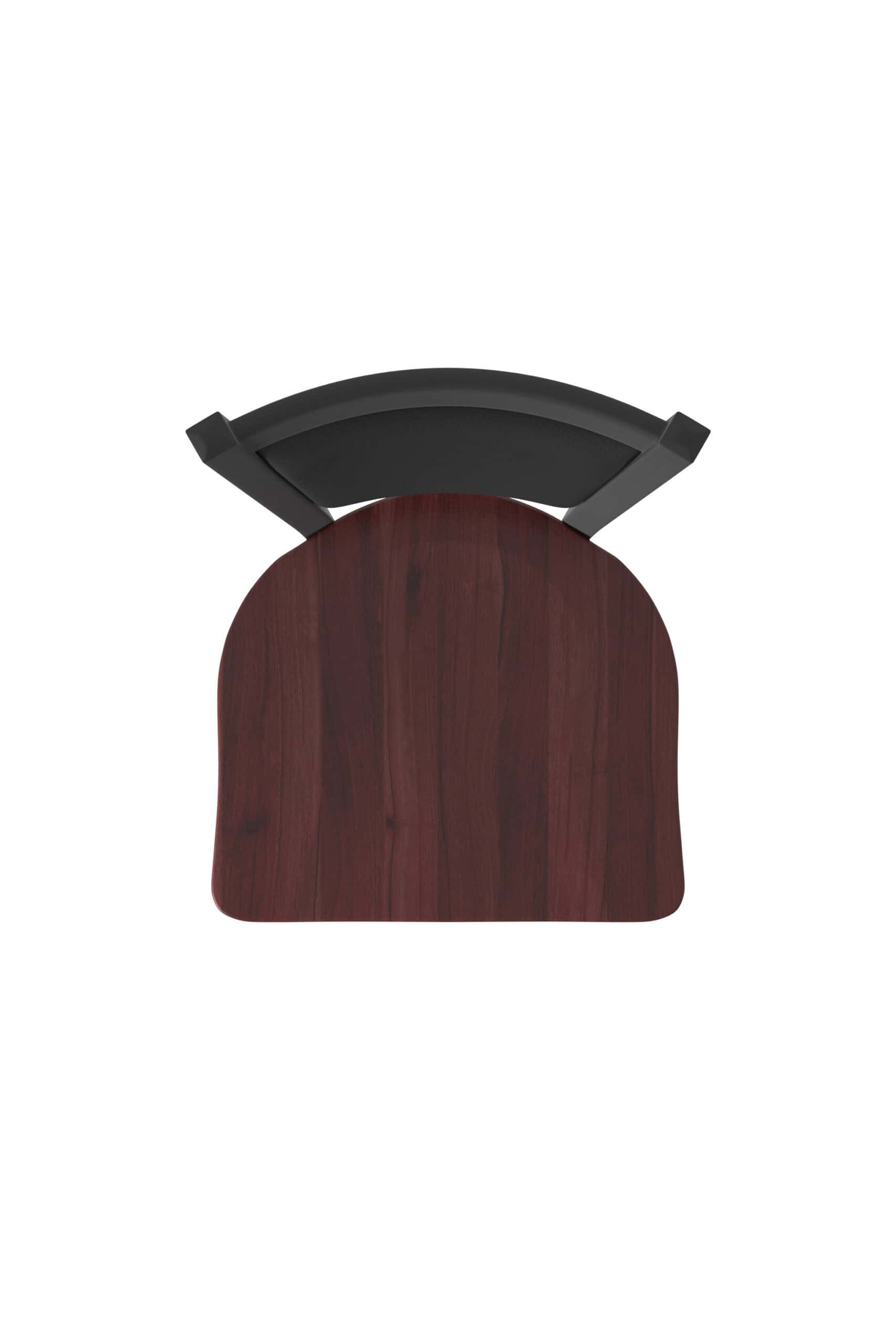 36-Inch Steel Swivel Bar Stool with Black Wrinkle Finish, Dark Cherry Maple Solid Maple Wood Seat, Padded Back, and Single-Ring Base 11 36-Inch Steel Swivel Bar Stool with Black Wrinkle Finish, Dark Cherry Maple Solid Maple Wood Seat, Padded Back, and Single-Ring Base