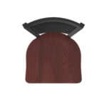 36-Inch Steel Swivel Bar Stool with Black Wrinkle Finish, Dark Cherry Oak Solid Oak Wood Seat, Padded Back, and Single-Ring Base