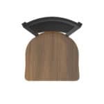 25-Inch Steel Swivel Counter Stool with Black Wrinkle Finish, Dark Maple Solid Maple Wood Seat, Padded Back, and Single-Ring Base