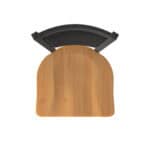 30-Inch Steel Swivel Bar Stool with Black Wrinkle Finish, Medium Maple Solid Maple Wood Seat, Padded Back, and Single-Ring Base