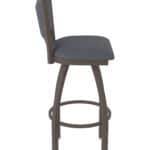 30-Inch Steel Swivel Bar Stool with Bronze Finish, Canter Storm 2.5-Inch Cushion Seat, Padded Back, and Single-Ring Base