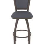 30-Inch Steel Swivel Bar Stool with Bronze Finish, Canter Storm 2.5-Inch Cushion Seat, Padded Back, and Single-Ring Base