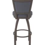 30-Inch Steel Swivel Bar Stool with Bronze Finish, Canter Storm 2.5-Inch Cushion Seat, Padded Back, and Single-Ring Base
