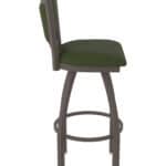 25-Inch Steel Swivel Counter Stool with Bronze Finish, Canter Pine 2.5-Inch Cushion Seat, Padded Back, and Single-Ring Base