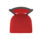 25-Inch Steel Swivel Counter Stool with Bronze Finish, Canter Red 2.5-Inch Cushion Seat, Padded Back, and Single-Ring Base