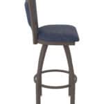 30-Inch Steel Swivel Bar Stool with Bronze Finish, Graph Anchor 2.5-Inch Cushion Seat, Padded Back, and Single-Ring Base