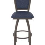 30-Inch Steel Swivel Bar Stool with Bronze Finish, Graph Anchor 2.5-Inch Cushion Seat, Padded Back, and Single-Ring Base