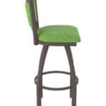 36-Inch Steel Swivel Bar Stool with Bronze Finish, Graph Parrot 2.5-Inch Cushion Seat, Padded Back, and Single-Ring Base