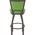 36-Inch Steel Swivel Bar Stool with Bronze Finish, Graph Parrot 2.5-Inch Cushion Seat, Padded Back, and Single-Ring Base