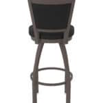 30-Inch Steel Swivel Bar Stool with Bronze Finish, Black Vinyl 2.5-Inch Cushion Seat, Padded Back, and Single-Ring Base