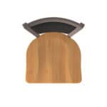 30-Inch Steel Swivel Bar Stool with Bronze Finish, Medium Maple Solid Maple Wood Seat, Padded Back, and Single-Ring Base