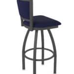 25-Inch Steel Swivel Counter Stool with Pewter Finish, Canter Twilight 2.5-Inch Cushion Seat, Padded Back, and Single-Ring Base