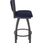 25-Inch Steel Swivel Counter Stool with Pewter Finish, Canter Twilight 2.5-Inch Cushion Seat, Padded Back, and Single-Ring Base