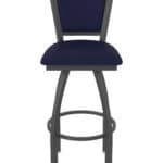 25-Inch Steel Swivel Counter Stool with Pewter Finish, Canter Twilight 2.5-Inch Cushion Seat, Padded Back, and Single-Ring Base