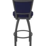 25-Inch Steel Swivel Counter Stool with Pewter Finish, Canter Twilight 2.5-Inch Cushion Seat, Padded Back, and Single-Ring Base
