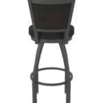 36-Inch Steel Swivel Bar Stool with Pewter Finish, Canter Espresso 2.5-Inch Cushion Seat, Padded Back, and Single-Ring Base