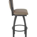 36-Inch Steel Swivel Bar Stool with Pewter Finish, Canter Earth 2.5-Inch Cushion Seat, Padded Back, and Single-Ring Base