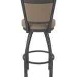 36-Inch Steel Swivel Bar Stool with Pewter Finish, Canter Earth 2.5-Inch Cushion Seat, Padded Back, and Single-Ring Base