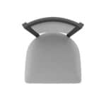 36-Inch Steel Swivel Bar Stool with Pewter Finish, Canter Folkstone Grey 2.5-Inch Cushion Seat, Padded Back, and Single-Ring Base