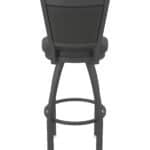 25-Inch Steel Swivel Counter Stool with Pewter Finish, Canter Iron 2.5-Inch Cushion Seat, Padded Back, and Single-Ring Base