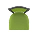 30-Inch Steel Swivel Bar Stool with Pewter Finish, Canter Kiwi Green 2.5-Inch Cushion Seat, Padded Back, and Single-Ring Base