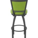 30-Inch Steel Swivel Bar Stool with Pewter Finish, Canter Kiwi Green 2.5-Inch Cushion Seat, Padded Back, and Single-Ring Base