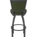 36-Inch Steel Swivel Bar Stool with Pewter Finish, Canter Pine 2.5-Inch Cushion Seat, Padded Back, and Single-Ring Base