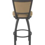30-Inch Steel Swivel Bar Stool with Pewter Finish, Canter Sand 2.5-Inch Cushion Seat, Padded Back, and Single-Ring Base
