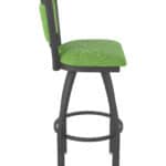 30-Inch Steel Swivel Bar Stool with Pewter Finish, Graph Parrot 2.5-Inch Cushion Seat, Padded Back, and Single-Ring Base