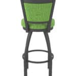 30-Inch Steel Swivel Bar Stool with Pewter Finish, Graph Parrot 2.5-Inch Cushion Seat, Padded Back, and Single-Ring Base