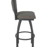 36-Inch Steel Swivel Bar Stool with Pewter Finish, Graph Chalice 2.5-Inch Cushion Seat, Padded Back, and Single-Ring Base