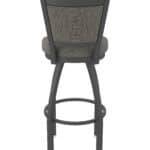 36-Inch Steel Swivel Bar Stool with Pewter Finish, Graph Chalice 2.5-Inch Cushion Seat, Padded Back, and Single-Ring Base