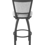 36-Inch Steel Swivel Bar Stool with Pewter Finish, Graph Alpine 2.5-Inch Cushion Seat, Padded Back, and Single-Ring Base