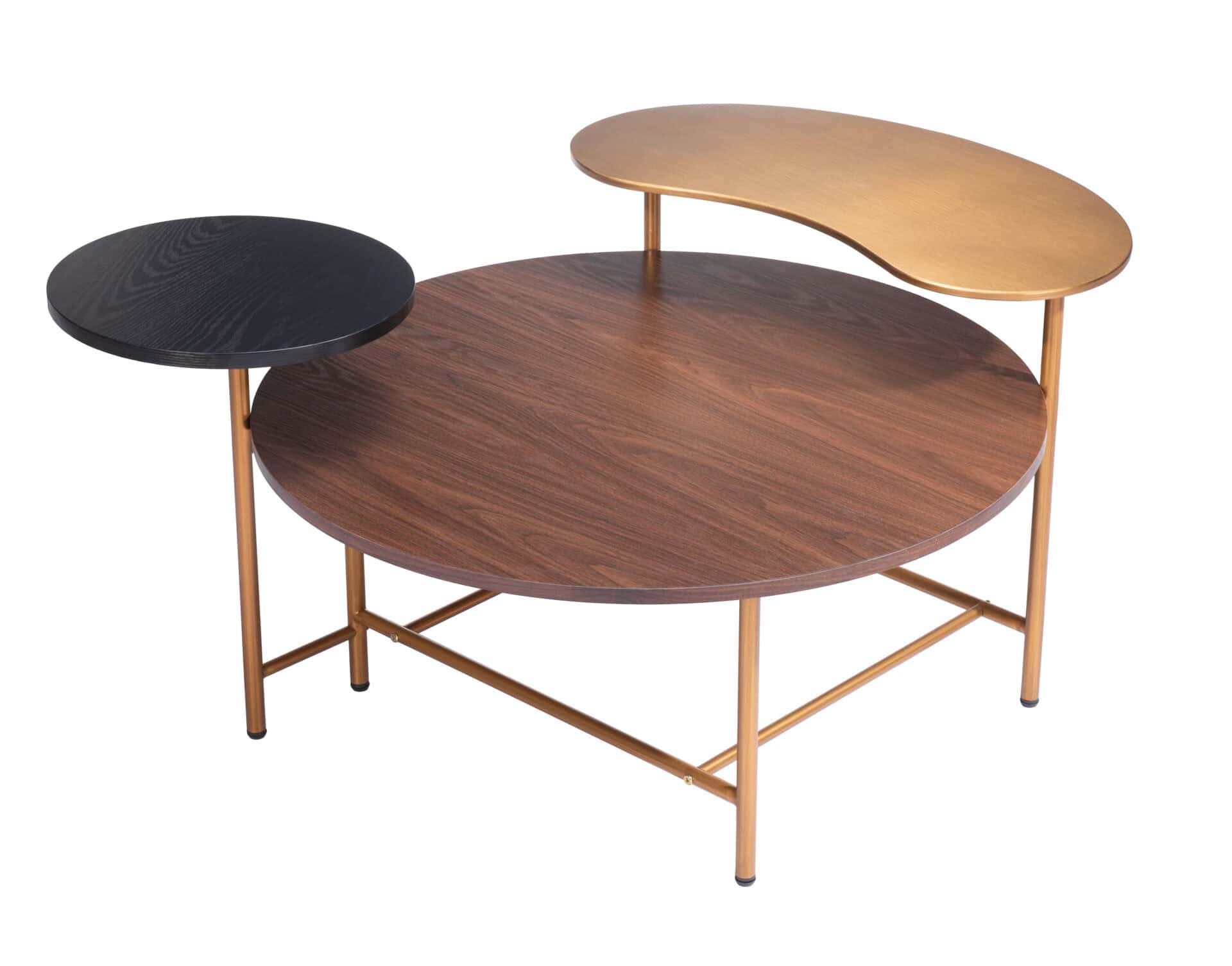 Modern Round Coffee Table with Powder Coated Steel Frame 6 Modern Round Coffee Table with Powder Coated Steel Frame - Image 6